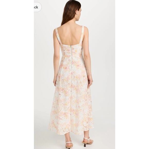 Bardot Women's Lilah Corset Midi Dress Floral Eyelet Sz L NWT $189 - Picture 2 of 14